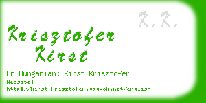 krisztofer kirst business card